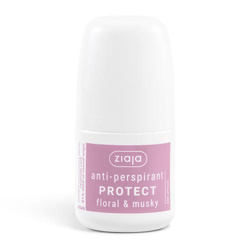 Miniaturka artykułu - Ziaja Anti-perspirant Protect Floral & Musky antyperspirant, 60 ml