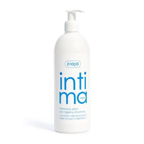 Miniaturka artykułu - ZIAJA INTIMA Kremowy płyn do higieny intymnej z kwasem laktobionowym, 500ml USZKODZONE/BRAK POMPKI