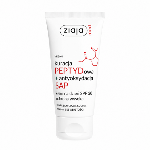 Miniaturka artykułu - Ziaja Med Kuracja Peptydowa + Antyoksydacja SAP Krem do twarzy na dzień SPF 30, 50 ml