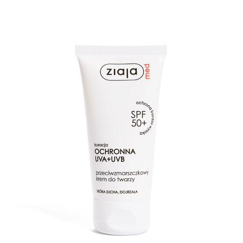 Miniaturka artykułu - ZIAJA MED SPF 50+ krem przeciwzmarszczkowy do twarzy, 50ml USZKODZONE OPAKOWANIE 