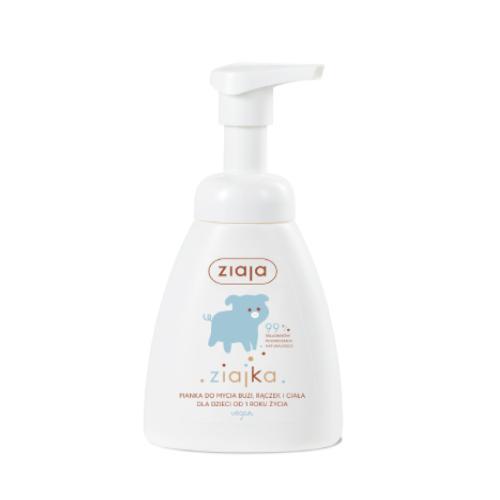 Miniaturka artykułu - ZIAJA Ziajka pianka do mycia buzi, rączek i ciała dla dzieci od 1 roku życia, 250ml USZKODZONY KOREK
