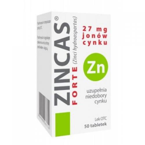 Miniaturka artykułu - Zincas Forte 27mg - 50 tabletek USZKODZONE TEKTUROWE OPAKOWANIE