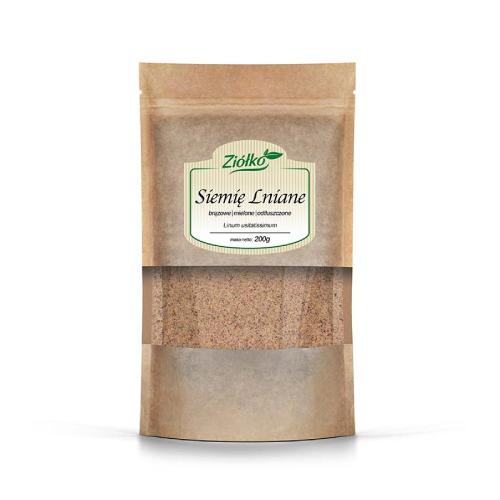 ZI&Oacute;ŁKO Siemię lniane brązowe mielone odtłuszczone, 200g