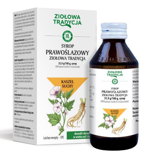 Miniaturka artykułu - Ziołowa Tradycja Syrop Prawoślazowy, 250 g - lek na kaszel suchy USZKODZONE OPAKOWANIE TEKTUROWE