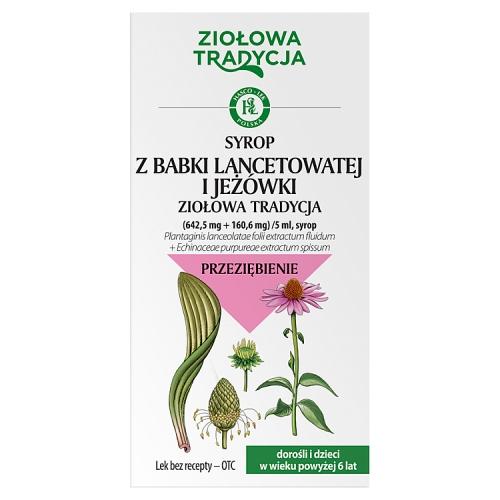 Miniaturka artykułu - Ziołowa Tradycja Syrop z babki lancetowatej i jeż&oacute;wki, 125 g