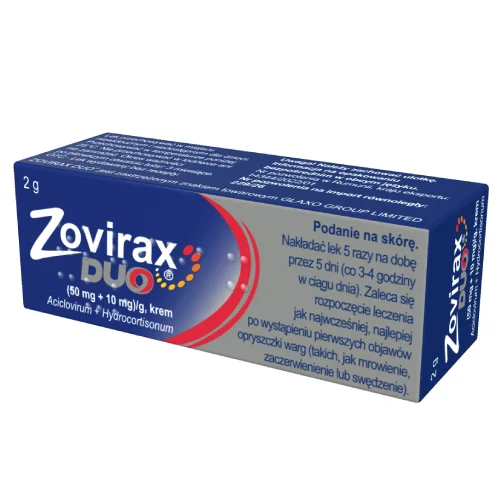 Miniaturka artykułu - Zovirax Duo krem (50mg+10mg)/g, 2 g