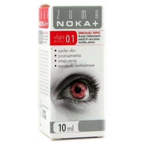 Miniaturka artykułu - ZUMA NOKA+ 0,1 Ulga dla oczu Nawilżające krople do oczu, 10ml