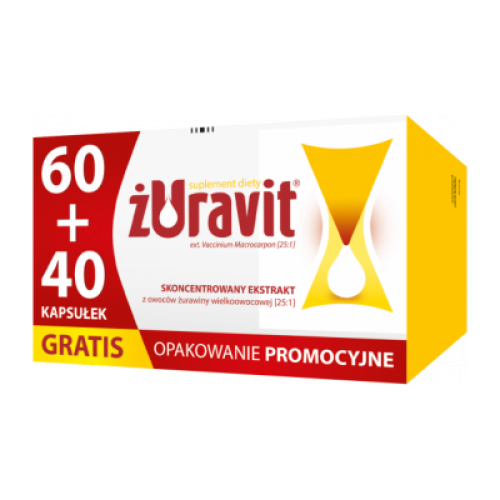 Miniaturka artykułu - Żuravit 60 kaps.+40 kaps. miękkich USZKODZONE / BRAK TEKTUROWEGO OPAKOWANIA
