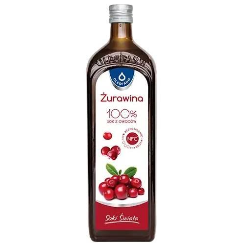 Miniaturka artykułu - Żurawina 100% sok z owoc&oacute;w żurawiny, 980ml