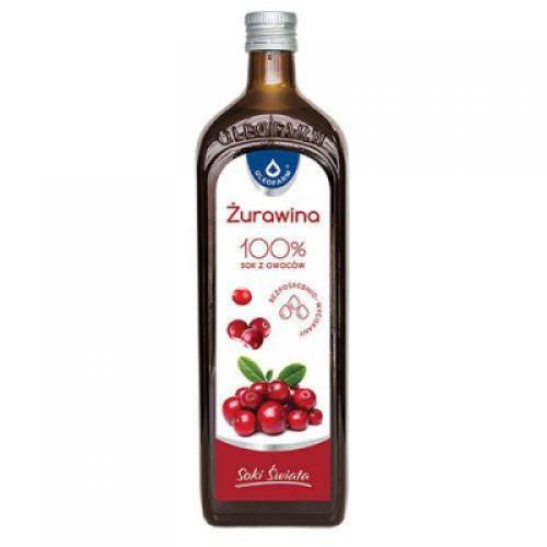 Miniaturka artykułu - Żurawina 100% sok z owoc&oacute;w żurawiny, 980ml KR&Oacute;TKA DATA 30.09.2026