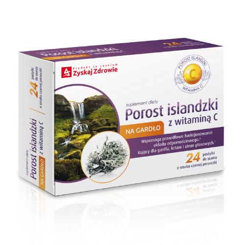 ZYSKAJ ZDROWIE Porost islandzki z witaminą C, 24 pastylek do ssania