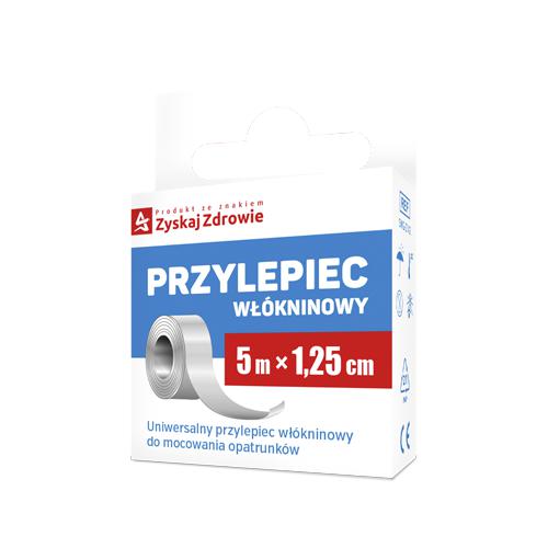 Miniaturka artykułu - ZYSKAJ ZDROWIE Przylepiec wł&oacute;kninowy 5 m x 1,25 cm, 1 szt.