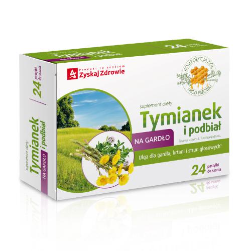 ZYSKAJ ZDROWIE Tymianek i podbiał, 24 pastylki do ssania