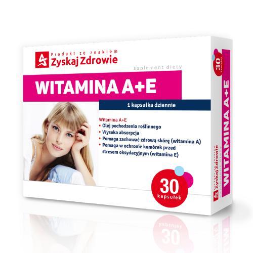 Miniaturka artykułu - ZYSKAJ ZDROWIE Witamina A+E, 30 kapsułek USZKODZONE / BRAK OPAKOWANIA